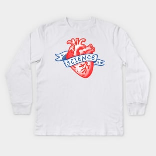 Science Heart. I love science. Kids Long Sleeve T-Shirt